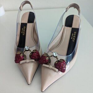 Gucci Vinyl & Patent Slingback Pump